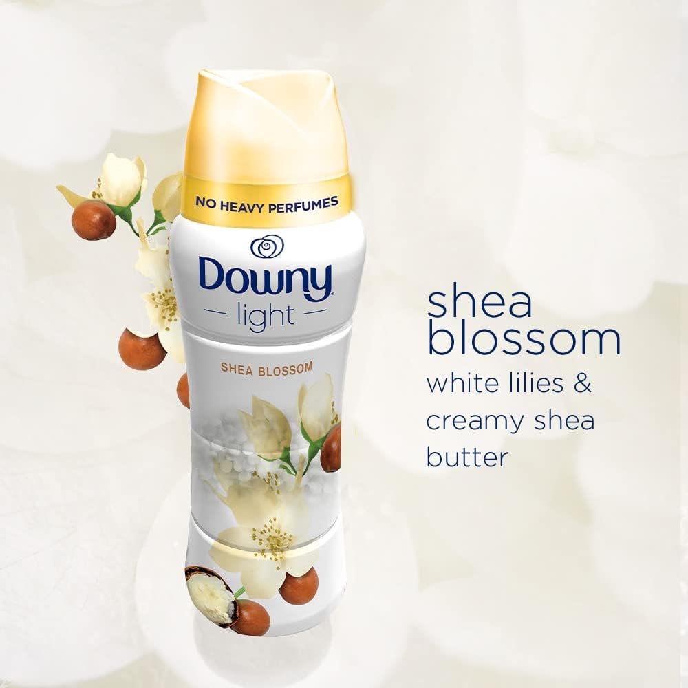 Downy Light Laundry Scent Booster Beads for Washer, Shea Blossom, 26.5 oz, with No Heavy Perfumes