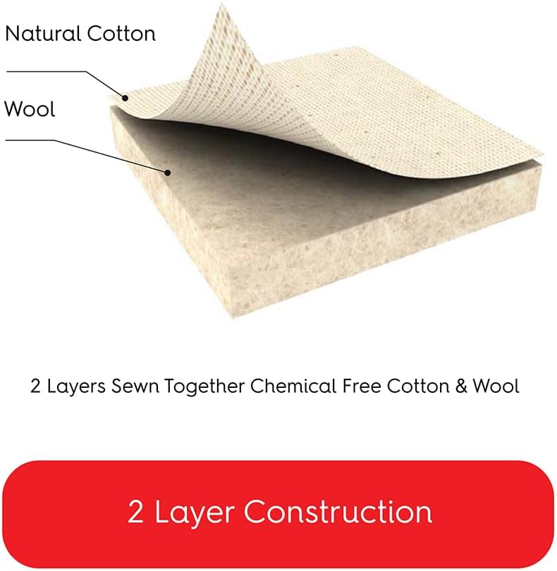 TIVIT Ironing Board Cover 18 x 49 - Made in Italy - Wide Chemical Free Eco-Friendly Padded Covers - Unbleached, Untreated Natural Cotton & Wool Pad - 2 Layer, 3 Fastener Straps, Pull Bungee Cord