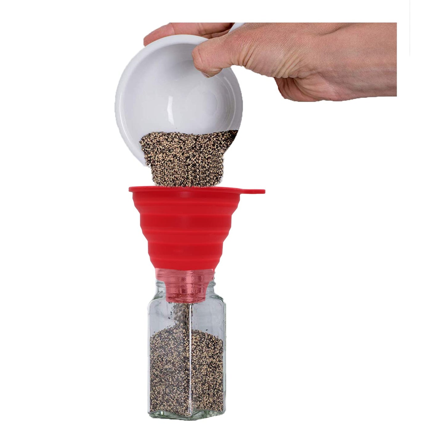 KongNai Silicone Collapsible Wide Mouth Funnel for Jars, Foldable Large Canning Funnel for Wide Mouth Jar, Food Grade Silicone Transferring Tool for Liquid Oil Jam Solid Seasoning Bean