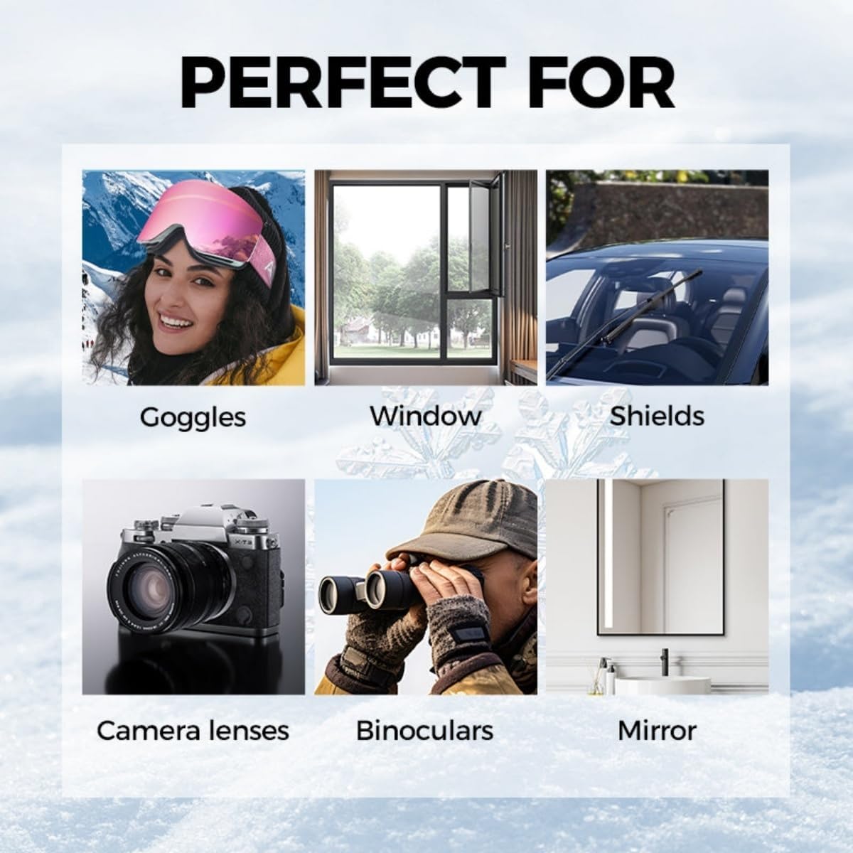 Micromolecular Anti-Fog Coating Wiper–Keeps Your Windshield Clear & Fog, Car Anti-Fog Agent with Applicator, Magic Gem Coating Glass, Anti Fog for Car Windshield,Windows,Mirrors,Glasses (3PCS)