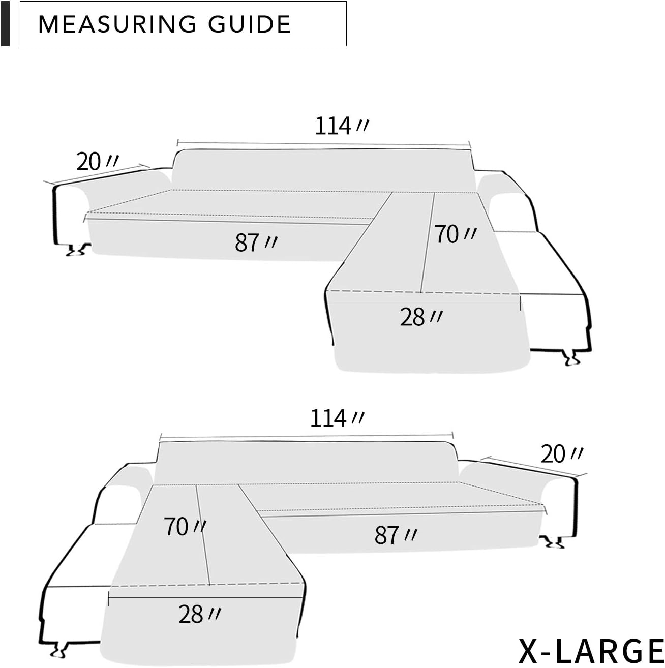 Easy-Going Sofa Slipcover L Shape Sofa Cover Sectional Couch Cover Furniture Protector Mat for Pets Dog Cat (X-Large, Beige/Beige)