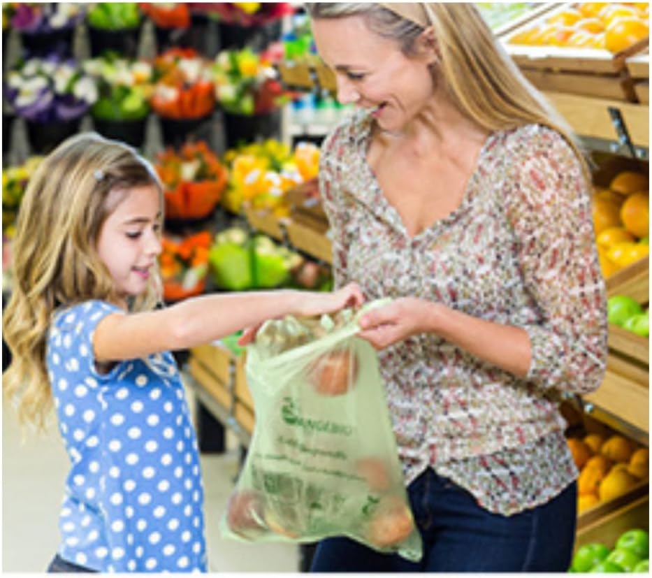 OrangeBio Certified Home Compostable Produce Bags, 1000 Count, 14 x 18 Inches, Hold Up to 14 Lbs, ASTM D6400, EN 13432, US BPI & Europe OK Compost Home Certified