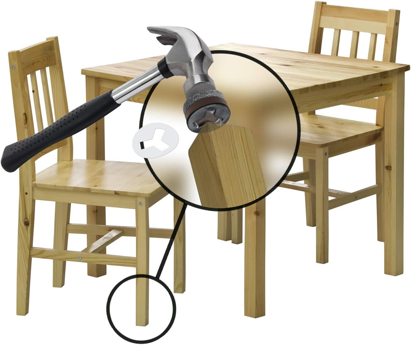 GorillaFelt CB240 Chair Leg Floor Protectors/Felt Glides (Set of 8) Tap On Felt Furniture Pads Guaranteed to Stay On, 3/4 Inch Round Sliders