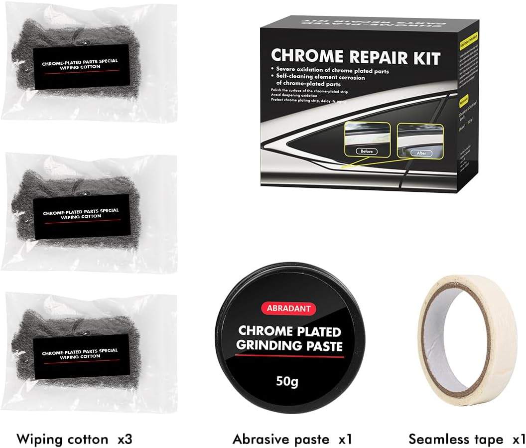 Metal Polish Restorer and Protectant, Chrome Cleaner and Polish for Cars, Removes Oxidation and Discoloration from Metal, Aluminum, Stainless Steel, Brass, Chrome and More