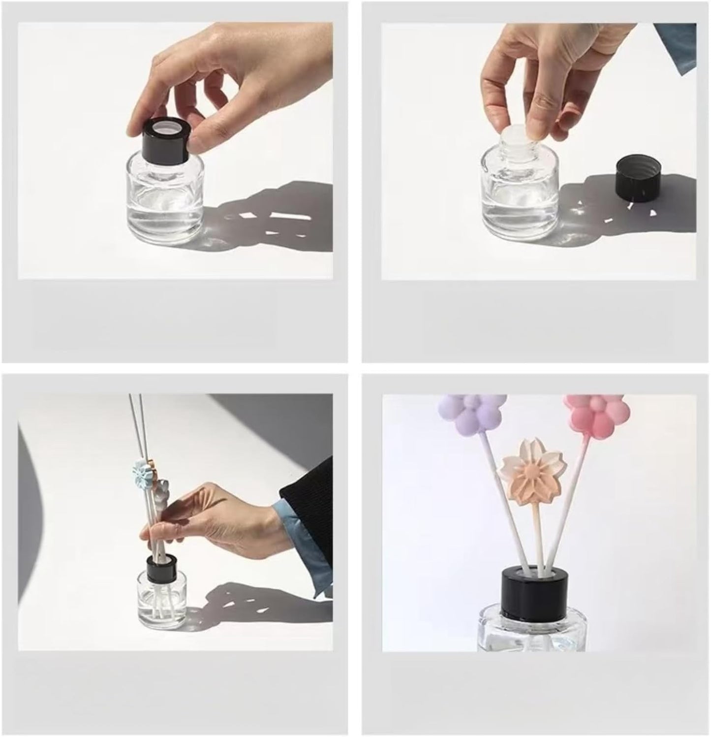 5 Pcs Reed Diffuser Bottle,50ml(1.7oz) Suitable for Household use,Reed Diffuser Base for Permanent Diffusion of Essential Oil or Spray,Cute Small Bottle Suitable for Small Spaces