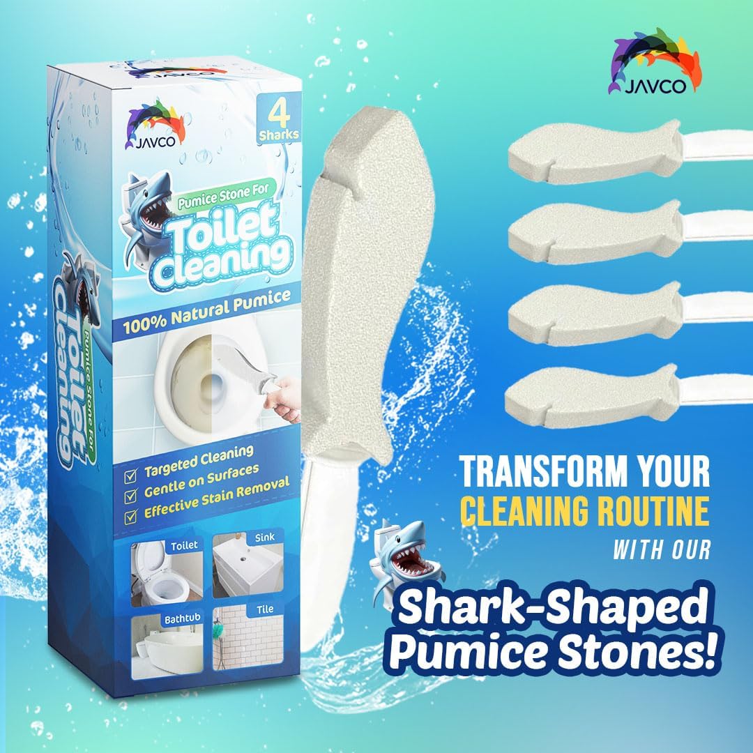 4 Pack Pumice Stone for Toilet Cleaning | Toilet Pumice Stone with Handle | Pumice for Cleaning | Pumice for Toilet Bowl Cleaning
