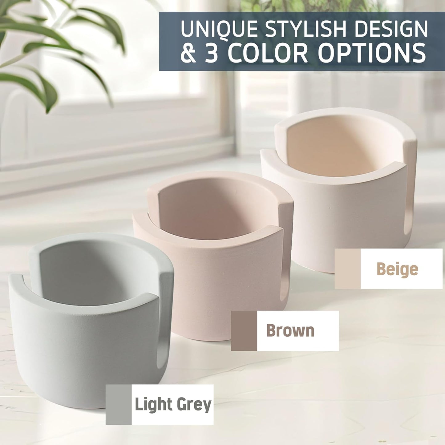 MOPHONICHOME Sponge Holder, Stone Sponge Holder for Kitchen Sink - Diatomite Kitchen Sink Caddy, Quick Dry, Super Absorbent, Modern Design, Grey