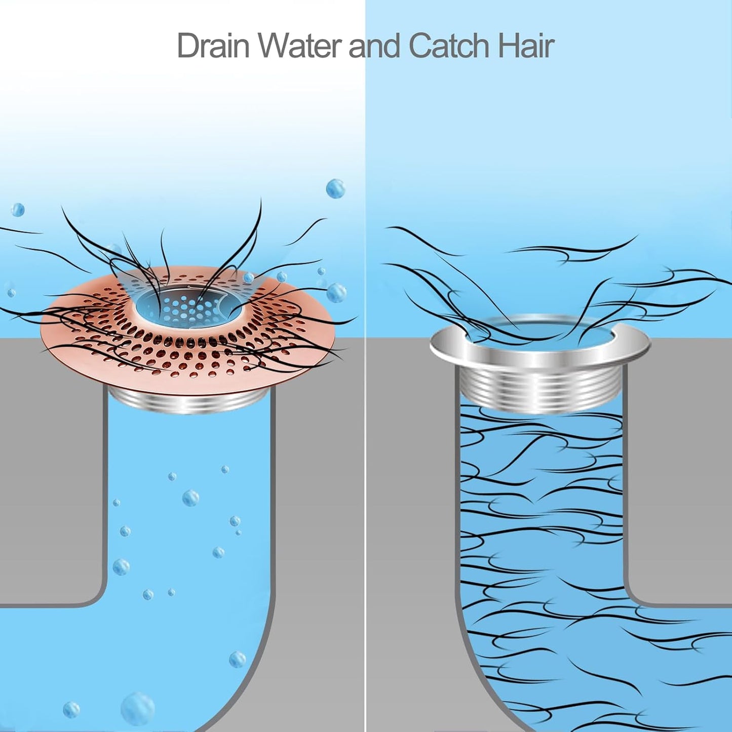 LEKEYE Shower Drain Hair Catcher/Bathroom Drain Cover/Bathtub Drain Strainer/Shower Stall Drain Protector(Red Copper)