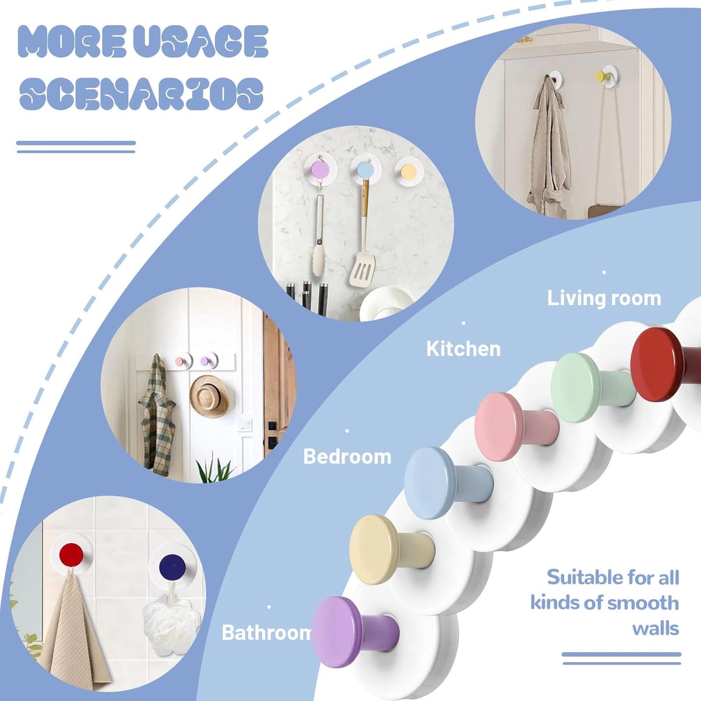 4 Pcs Suction Cup Hooks for Shower,304 Stainless Steel Removable Hooks,Towel Hook,Suction Hook for Bathroom, Bedroom, Glass Window