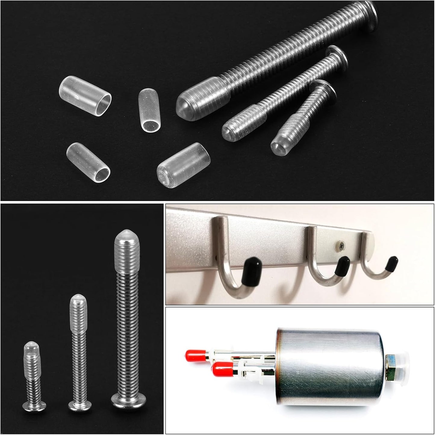 uxcell 20pcs Rubber End Caps 4.5mm ID Vinyl Round Tube Bolt Cap Cover Thread Protectors Clear