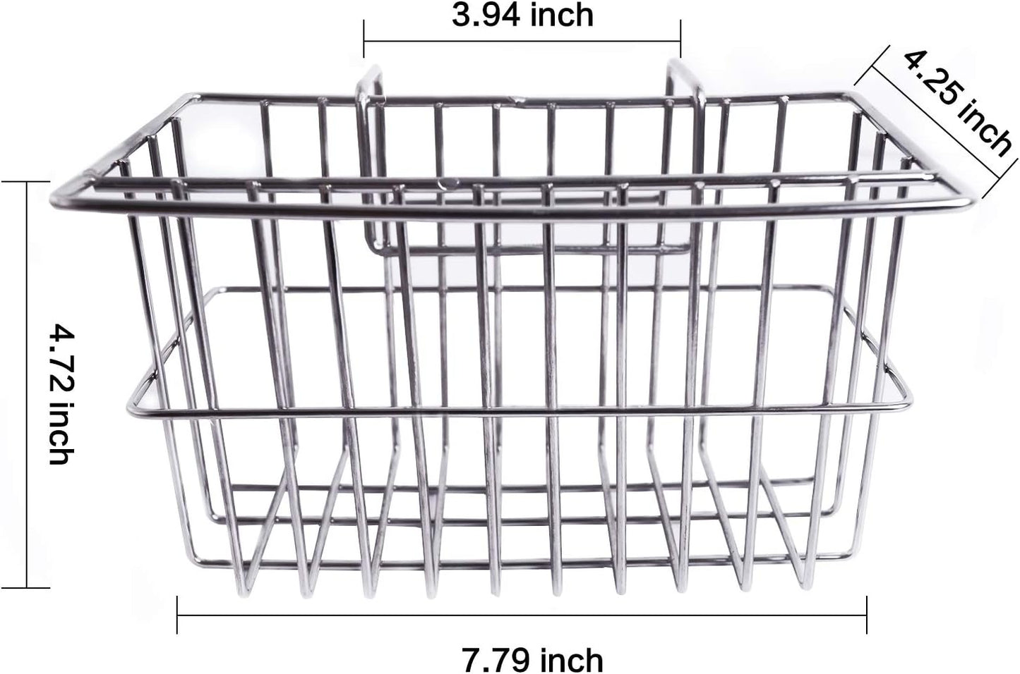 Kitchen Sponge Holder, Dish Brush Holder, Slim Sink Organization/Draining Basket/Liquid Drainer/Water Trough Rack, Kitchen Essential Tools, 304-Stainless Steel (Silver)