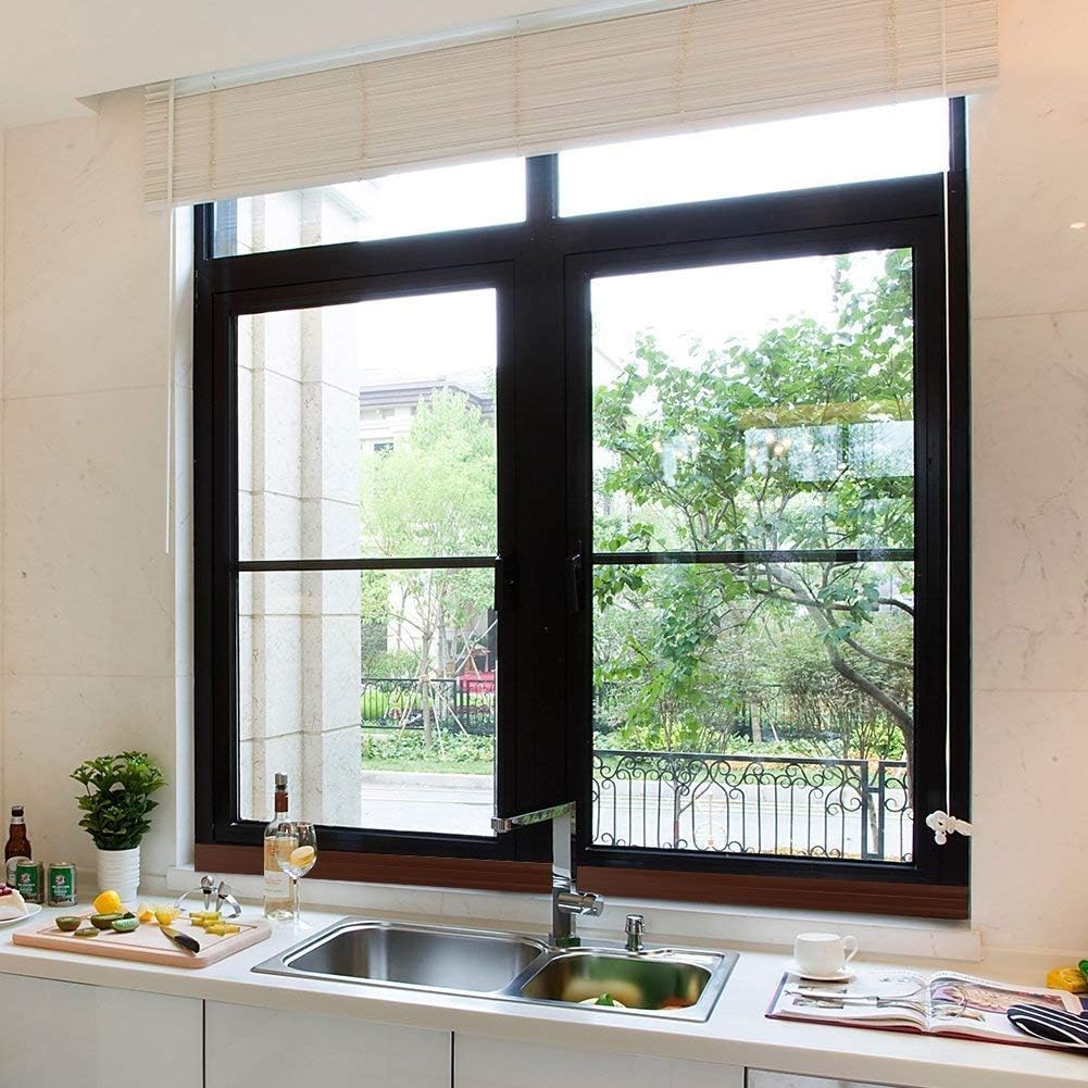 Black Weather Stripping for Window Doors Self Adhesive Weatherstrips 16 Feet Door Sweep – Wind, Dust, Draft & Insect Proof – Insulation - Rubber Door Strips to Seal Door