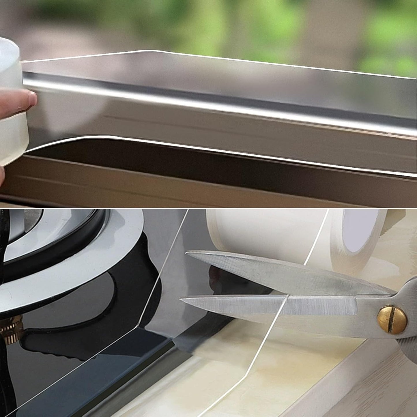 Transparent Window Weather Sealing Tape 2inch*66ft Weather Stripping Residue-Free Clear Window Insulation Tape for Doors Windows and Shower Glass Gaps