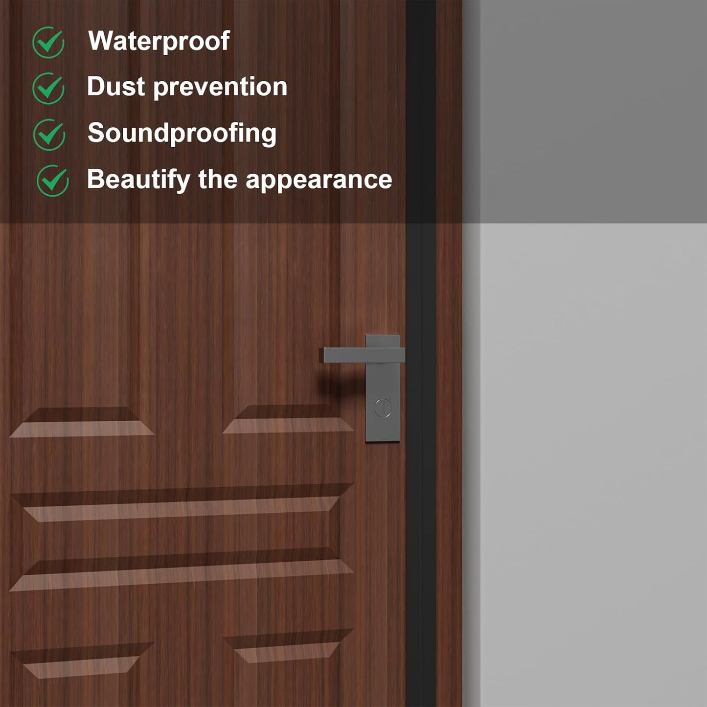 Weather Stripping Door Seal, Silicone Strip for Frame and Gaps Draft Stopper,Glass Shower Door Sweep, Black, 36 Feet x 1 Inch