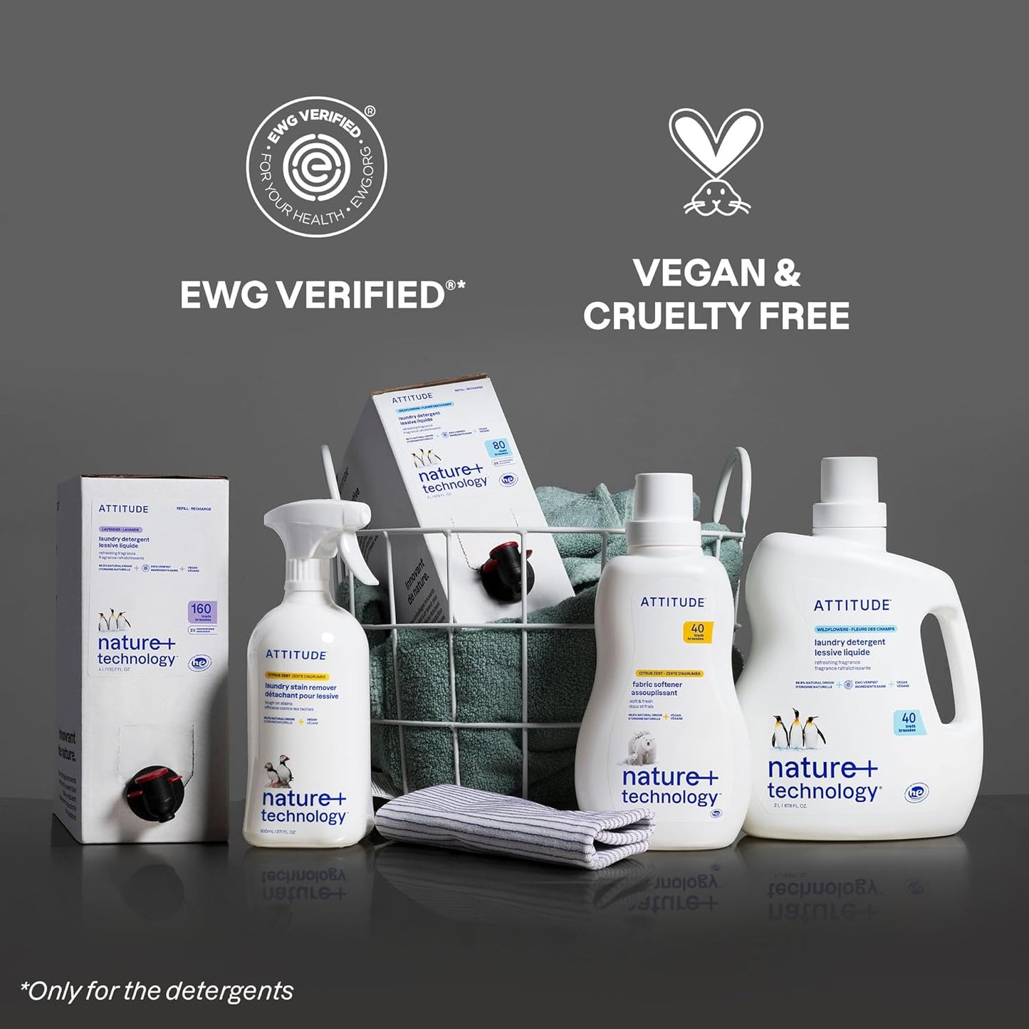 ATTITUDE Liquid Laundry Detergent, EWG Verified, HE Compatible, Plant-Based & Vegan, Natural Laundry Soap, Lavender Scent, 40 Loads, 67.6 Fl Oz