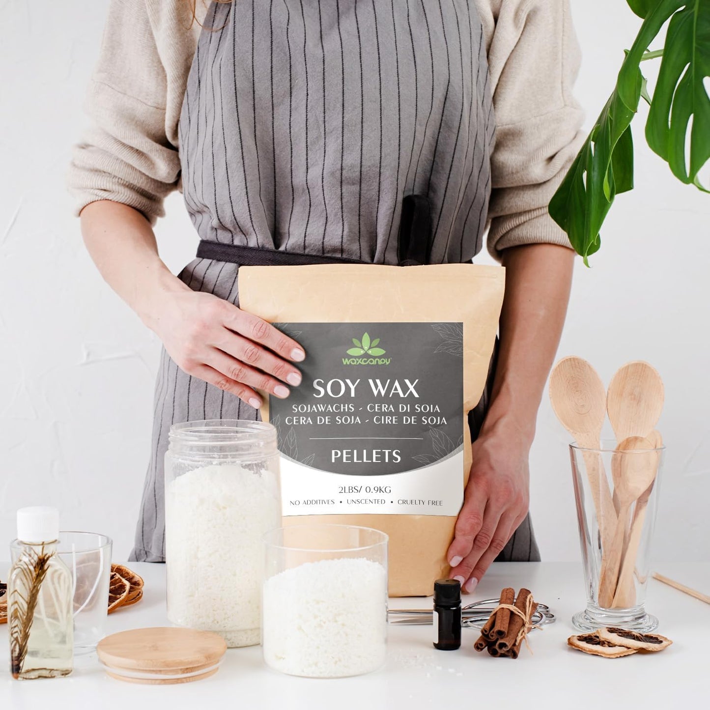 Soy Wax, Waxcanpy Natural Candle Wax, Organic Soy Wax for Candle Making from Farm, No Additives, Harmless and Pure (40lb)