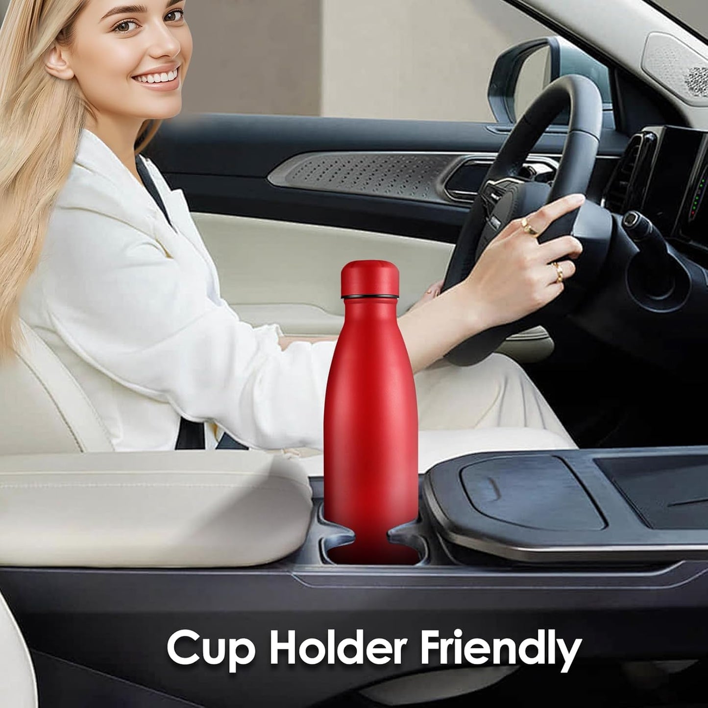 25oz Cola-Bottle Shaped Stainless Steel Leak-proof Water Bottle,Double Wall Vacuum Insulated Metal,Travel Mug For Sports Indoors & Outdoors,BPA-Free School Kids Flasks,Red(2 Pack)