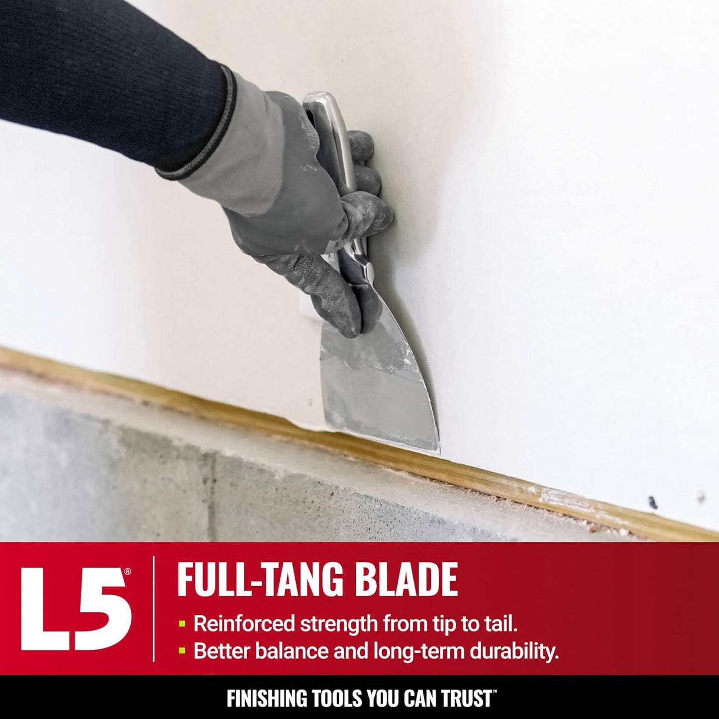 5" All Stainless Steel Joint Knife - LEVEL5 | Professional Grade Putty Blade, Premium Polished All-Metal, Precision Ground Edge, Ergonomic, Corrosion Resistant | 5-405