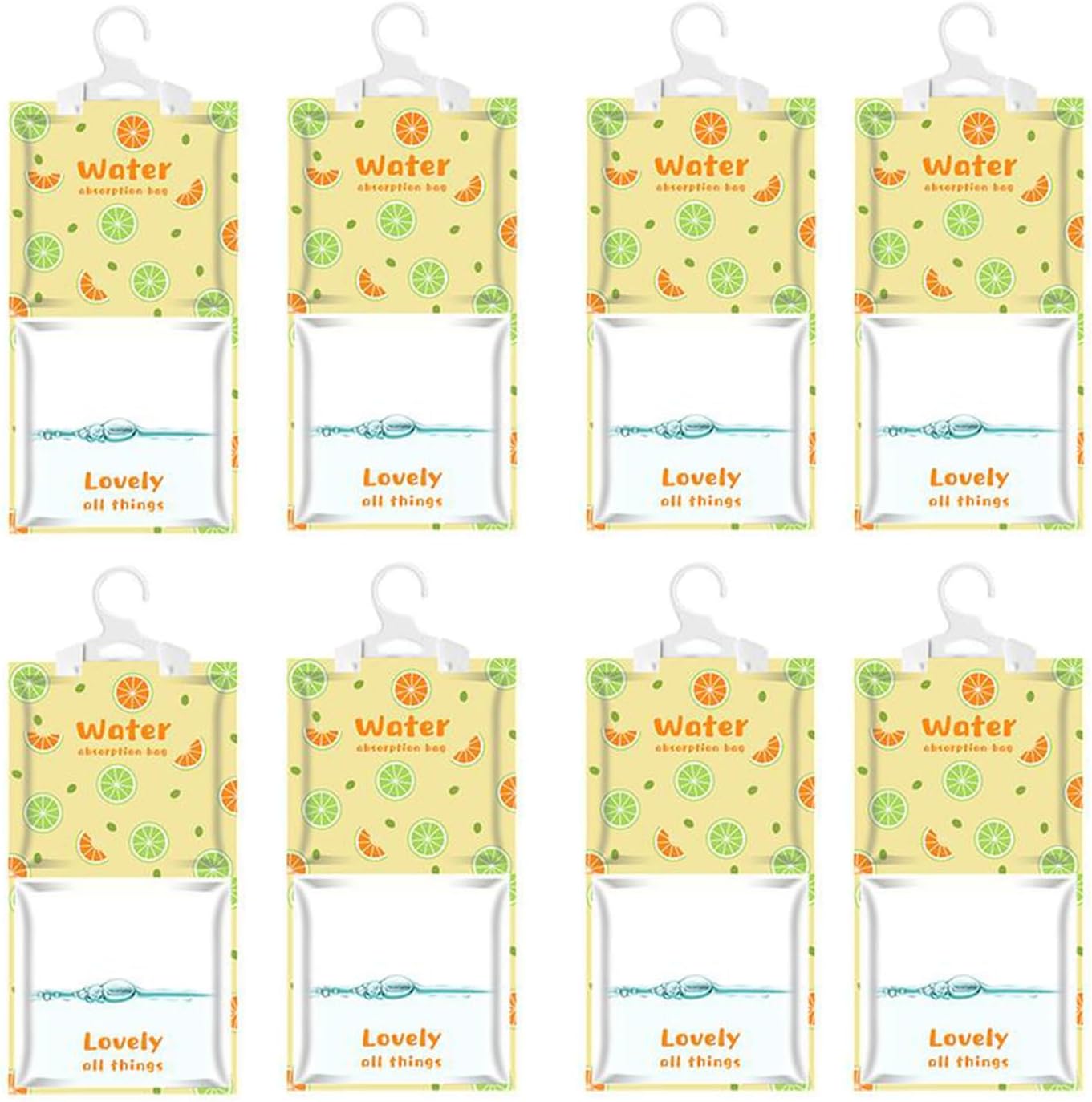 AOPANDA Moisture Absorbers Packets, 8 Pack - Eliminates Musty Odors for Fresher, Cleaner Air, Humidity Packs, Dessicant Packets, Hanging Closet Dehumidifier Bags(orange)