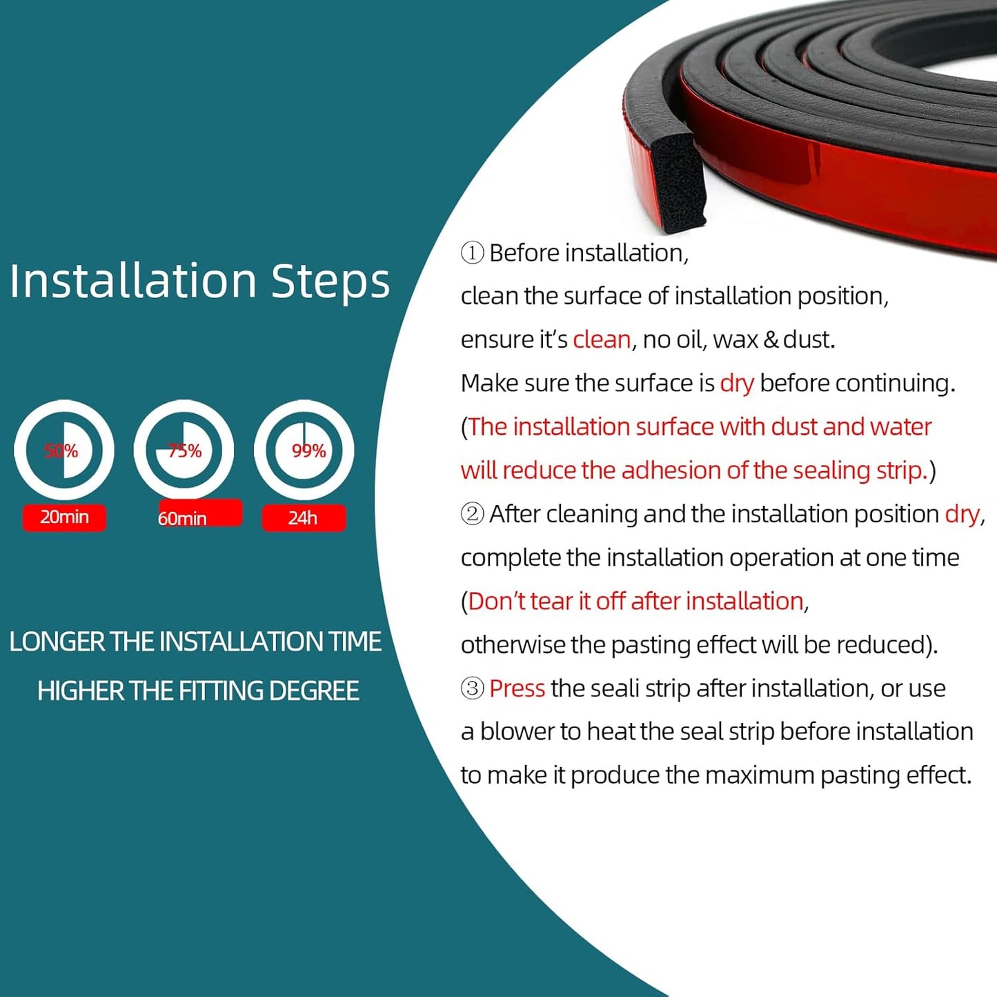 Rectangle Foam Rubber Seal, Self-Adhesive EPDM Foam Rubber Weather Stripping for Boat, Auto, RV, Marine, Garage Doors/Window and More, W:0.5"; H:0.25"; L:26Feet