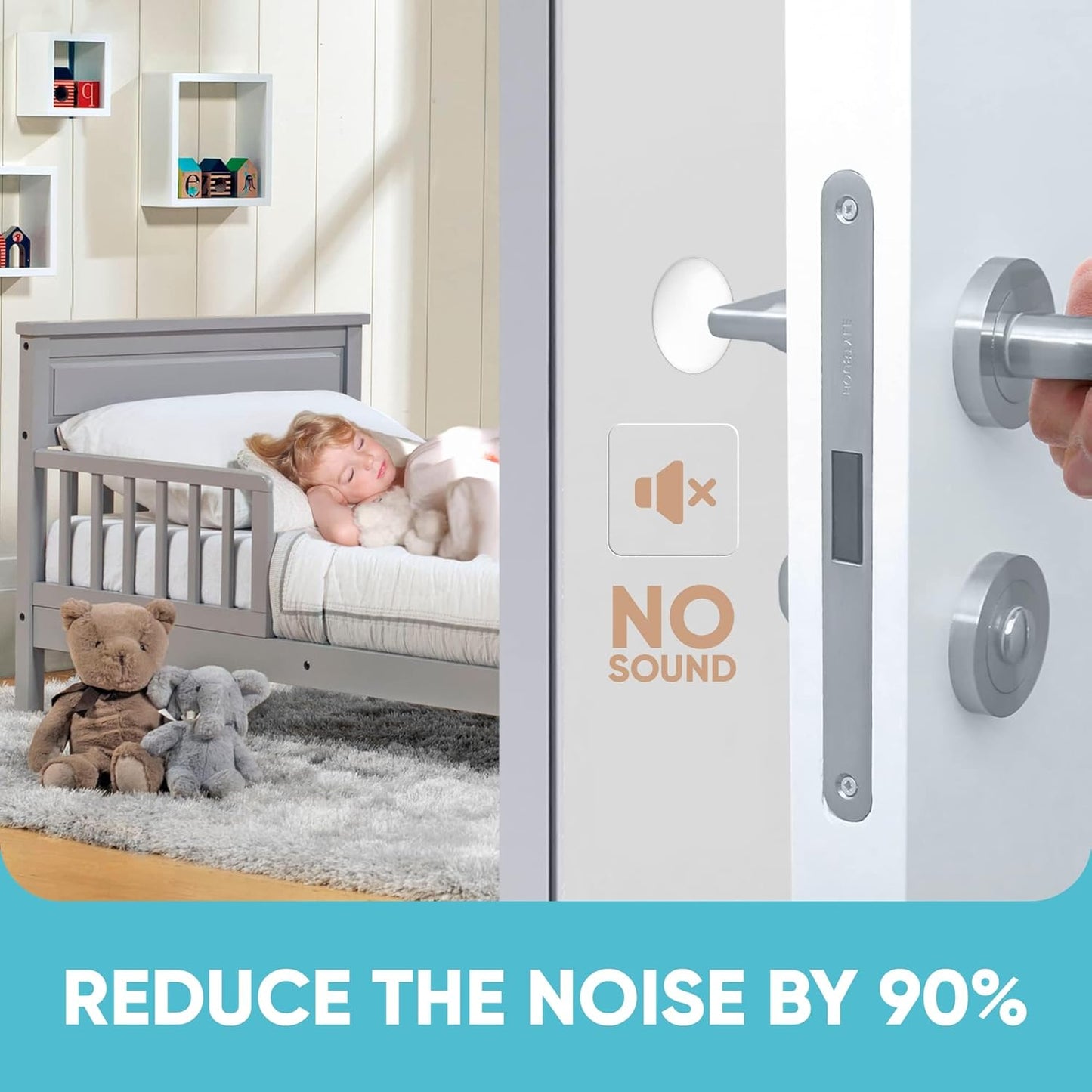 Strongest Home Wall Door Handle Stopper Set. 7 Pieces of White Silicone Door Knob 1.57", Round Wall Shield Cushion, Wall Protector for Door Handle - Self Adhesive (White, Medium)