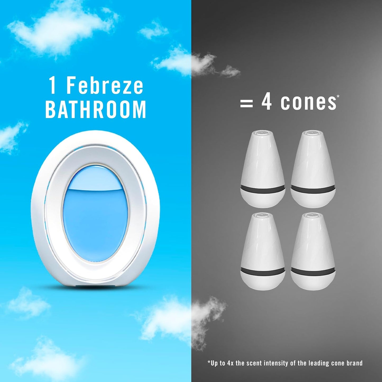 Febreze Bathroom Air Freshener, Odor-Fighting, Plug In Alternative, Air Fresheners for Home and Bathroom and Kitchen, Closet Air Fresheners, Linen & Sky Scent, 4 Count