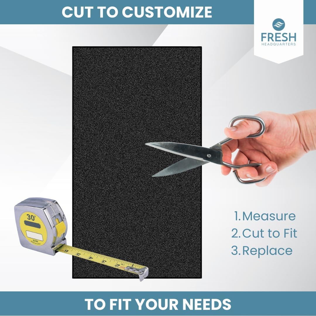 Fresh Headquarters 2Pack Cut‑to‑Fit Activated Carbon Pre‑Filter Rolls – Universal Air Purifier & AC Sheet Compatible with Honeywell, Whirlpool, Next Gen & More Odor/VOC Reduction