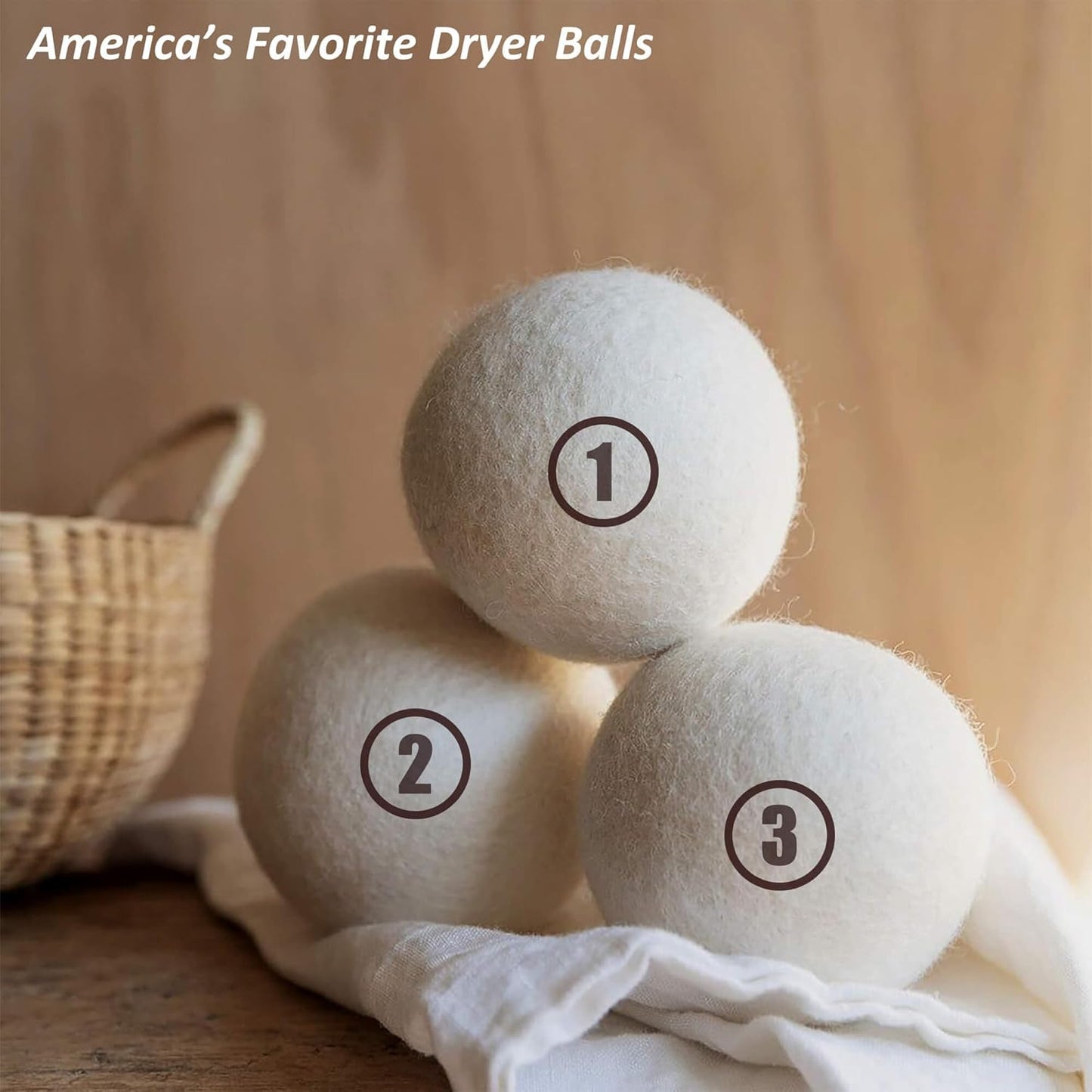 Sheep Wool Dryer Balls 4 Pack XL(2.7") Premium Natural Fabric Softener, Reusable Laundry Dryer Balls for Reducing Drying Time, Static and Wrinkles, Eco-Friendly โ 100% New Zealand Wool