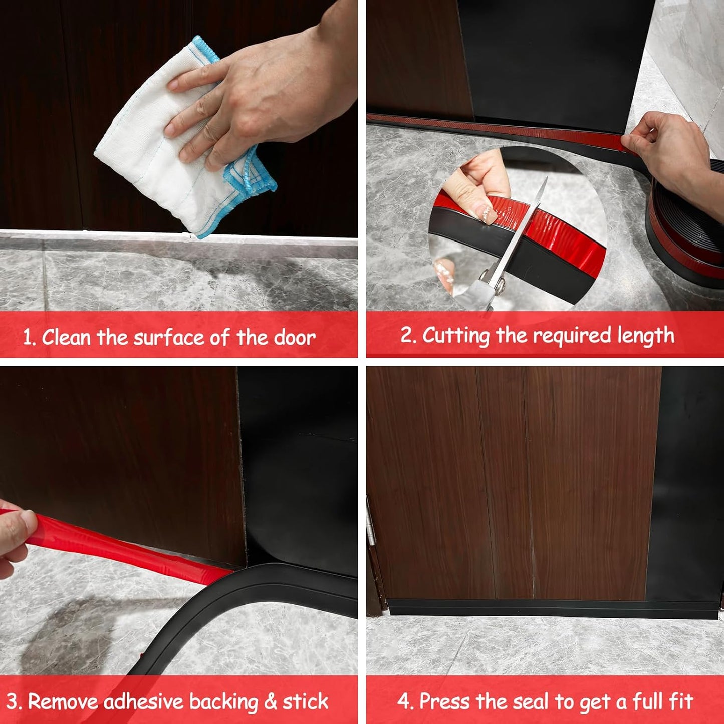 Silicone Weather Stripping, 2 inch (W) x 20 Ft (L) Door Draft Stopper, Window Seal Strip for Gaps of Door & Windows, Garage Door Under Bottom, Sealing Tape Shower Doors Sweep, White