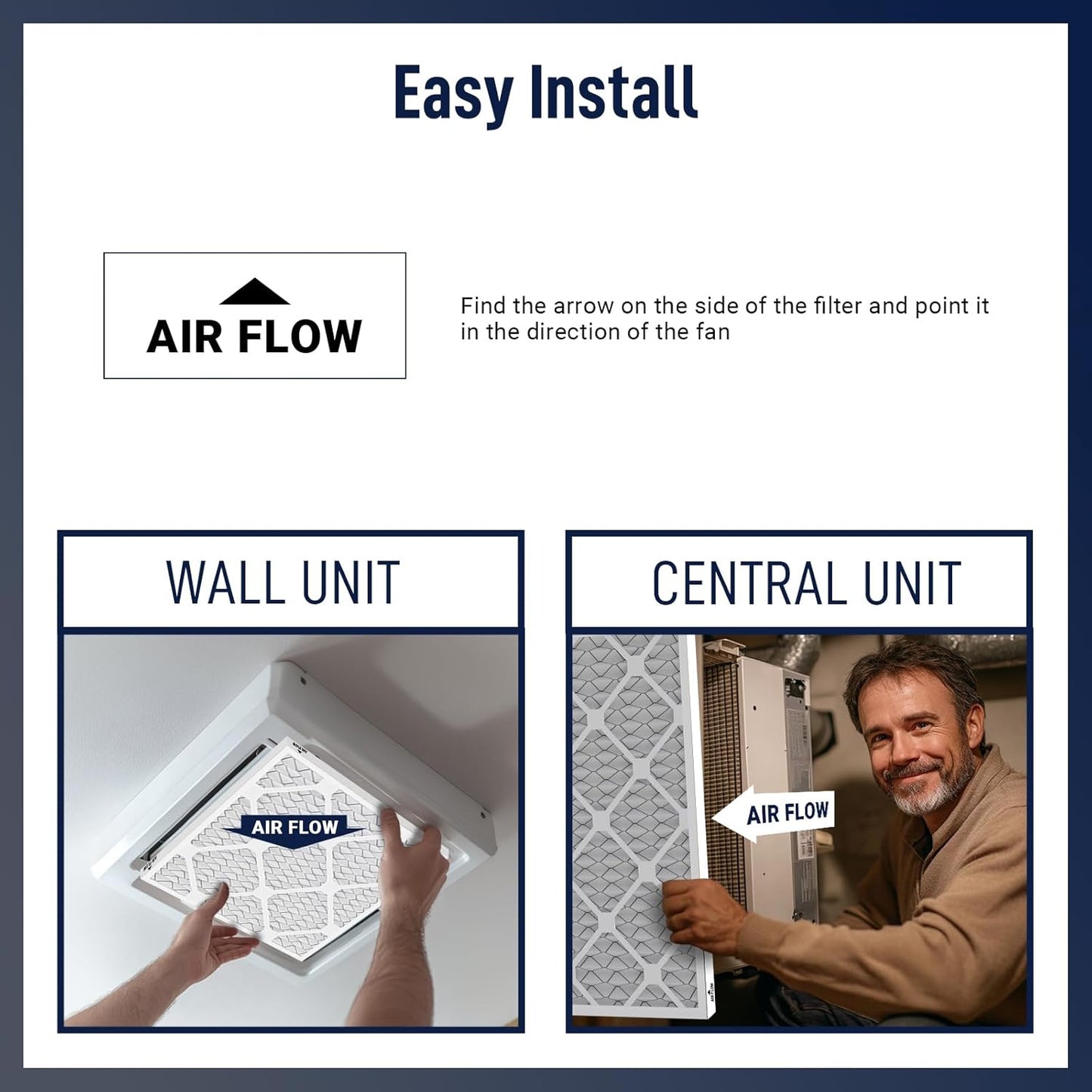 16x20x1 Air Filter, MERV 11, 6-Pack | Actual Size 15.7x19.7x0.75 |Compatible with HVAC, Air Conditioners & Furnaces– High Particle Capture & Smooth Airflow