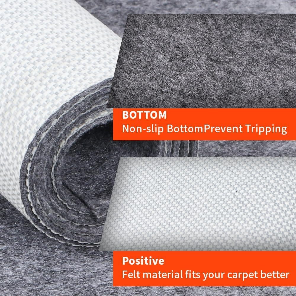Non-Slip Rug Pads 2 x 8 ft, 100% Waterproof Extra Large Area Rugs Non Skid Rug Pad for All Floors and Finishes Durable Hardwood Floor Protective Felt Keeps Rugs in Place, Safe and Secure