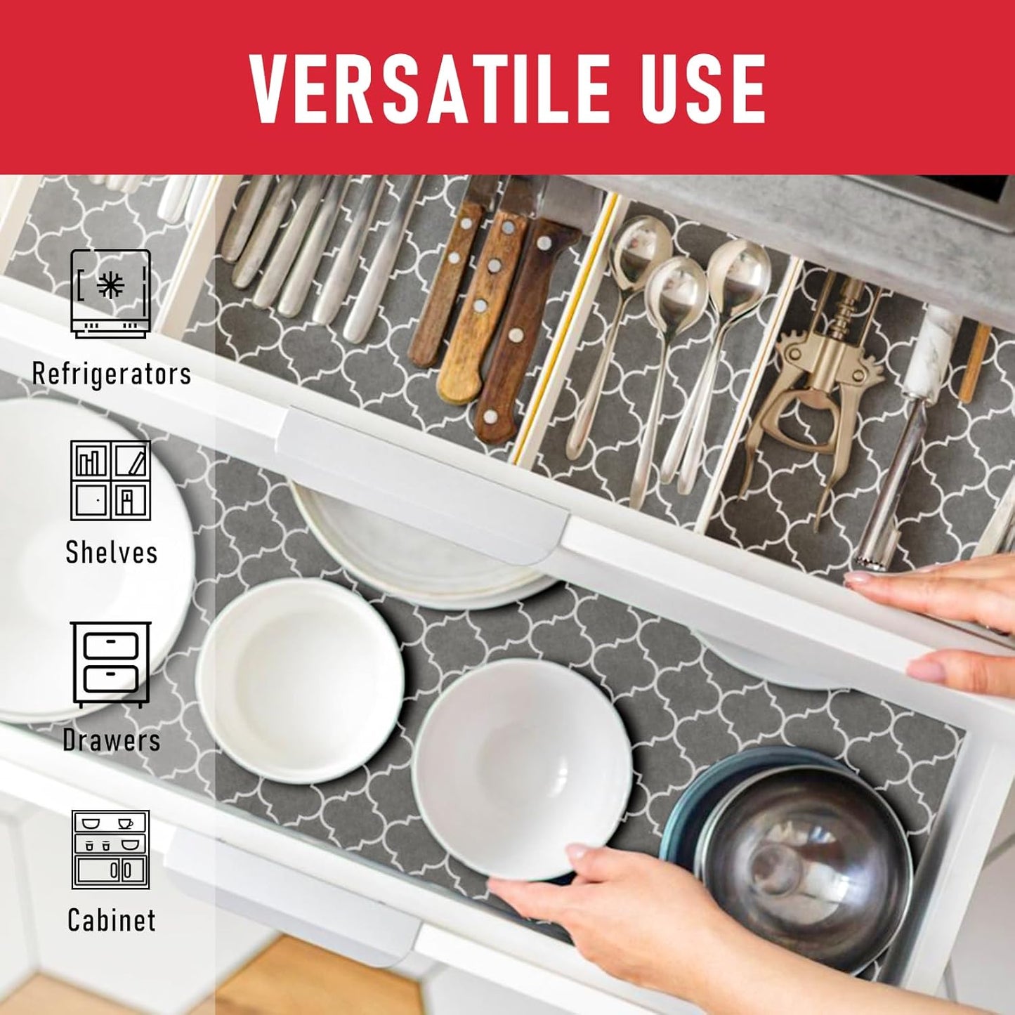 Cooyes Drawer Liner for Shelf and Refrigerator, 2 in 1 Fridge Drawer Liners & Fresh mats for Glass Shelves Bins, BPAfree Absorbent Cloth Material - Keep Produce Fresh Longer