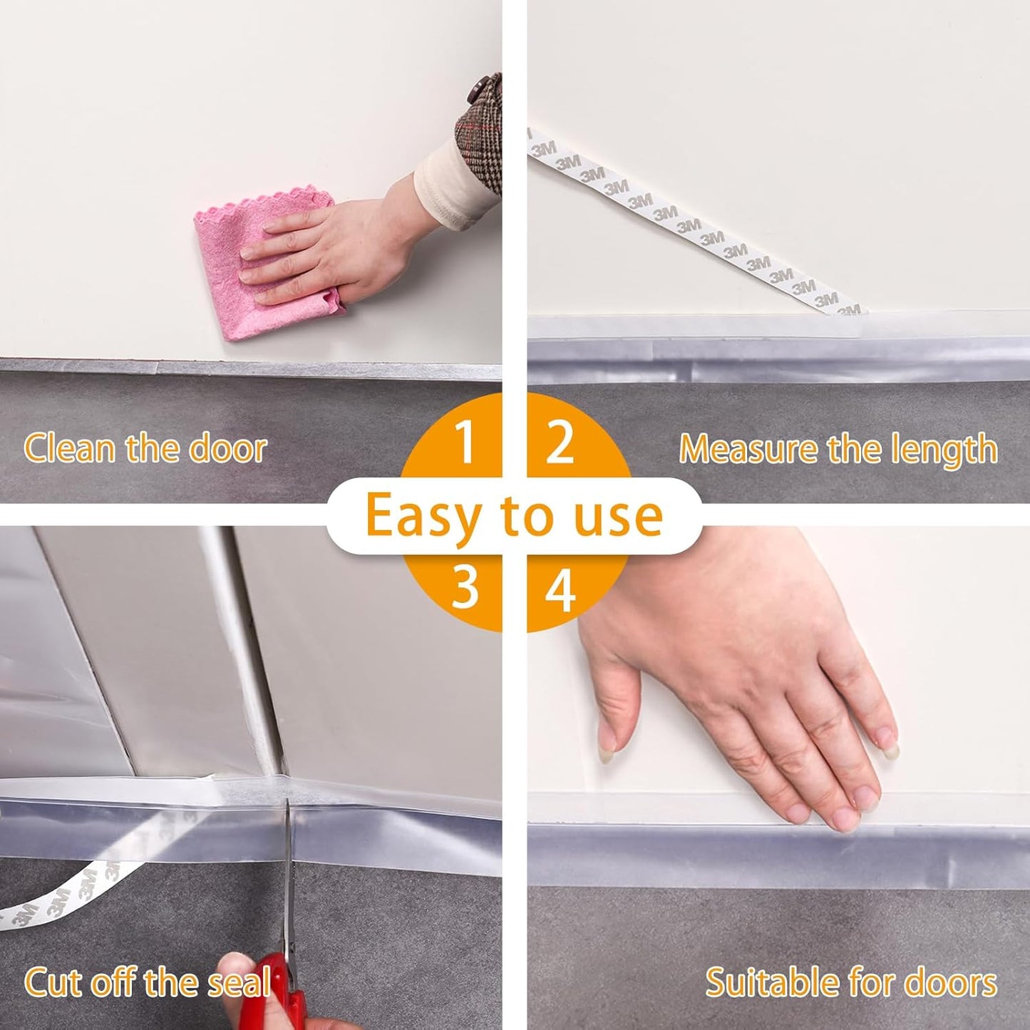 Door Weather Stripping Doors Seal Strip, 26 FT Silicone Sealing Tape for Door Draft Stopper Adhesive for Doors, Windows and Shower Glass Gaps(Brown, 35mm)