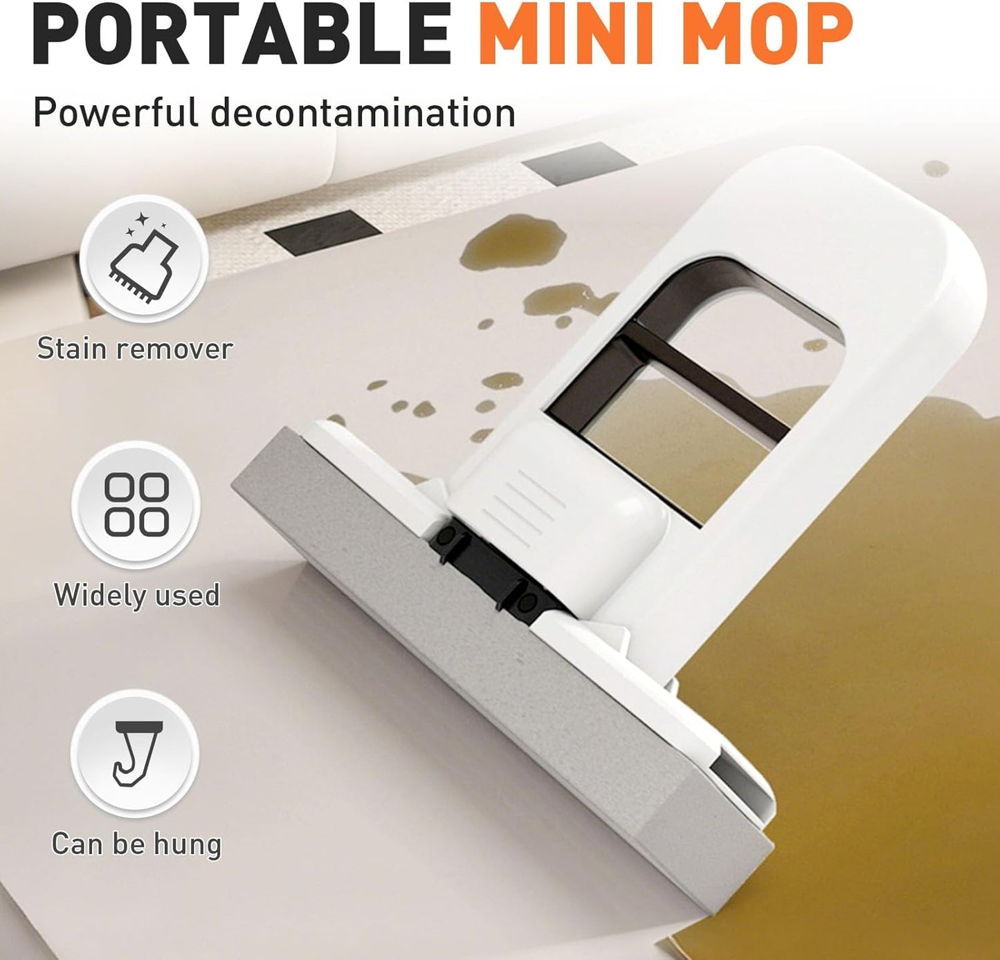 Mini Foldable Desktop Mop, 2026 New Portable Cleaning Sponge Mop for Wet and Dry, Mini Portable Self-Squeeze Small Mop for Bathroom, Kitchen, Desktop (Black)