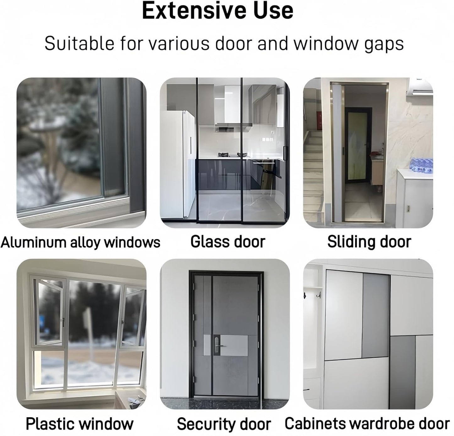 33 Ft Self-Adhesive Weather Stripping Door Seal Strip for Door Window, 0.35" Wide x 0.35" Thick, Gray