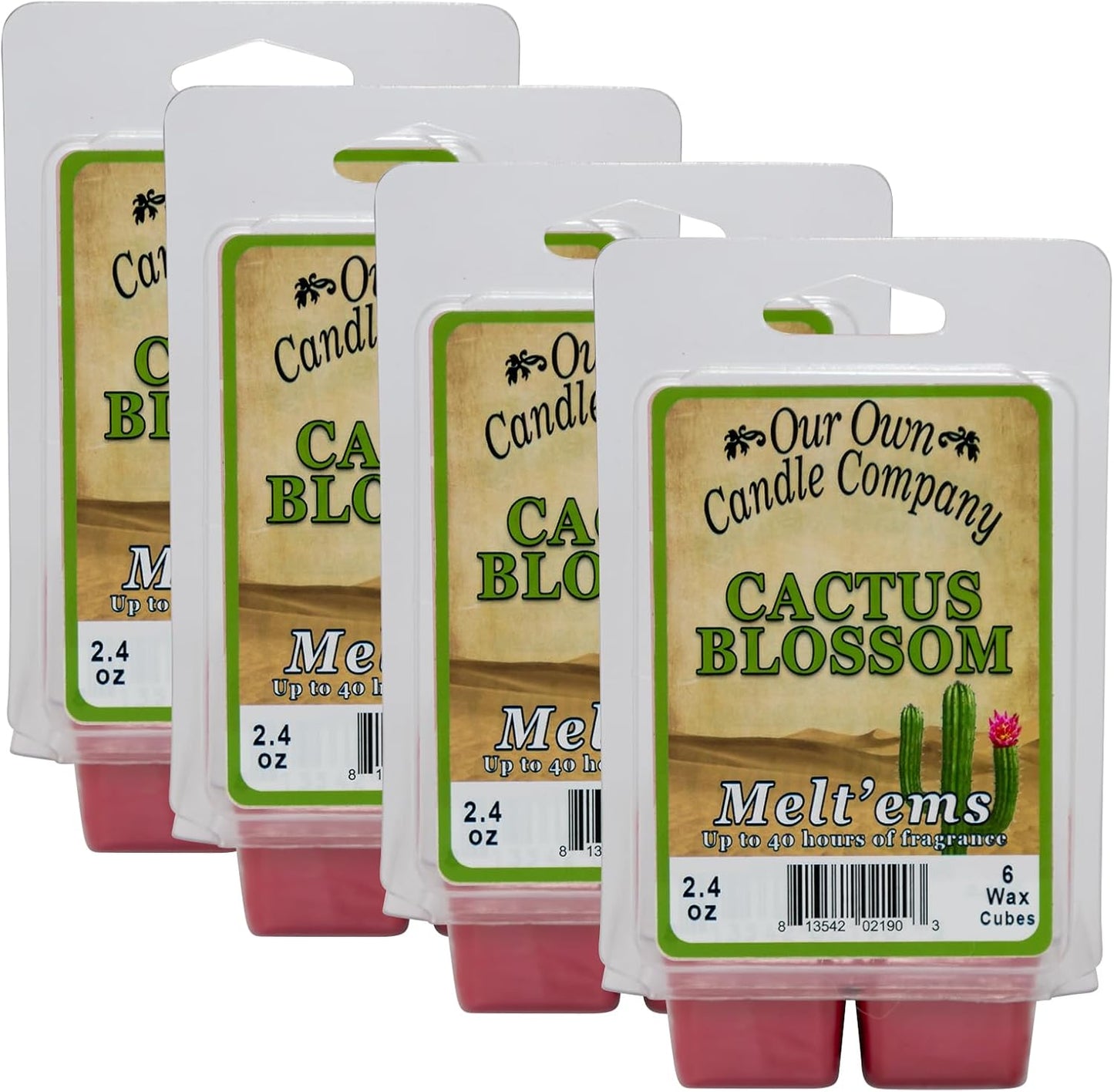 Our Own Candle Company Premium Wax Melt, Cactus Blossom Scent,Handmade in The USA, 24 Cubes (4 Pack, 9.6oz Total)
