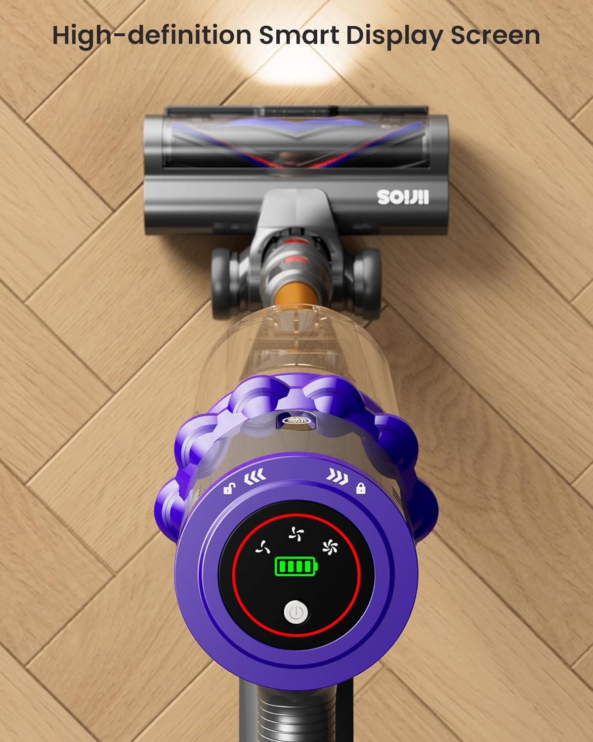 Cordless Vacuum Cleaner, 580W 48KPA 65Mins Self-Standing Vacuum Cleaners for Home, Stick Vacuum Cordless with Wall Mount Charging, LED Display, Upgraded Roller Brush for Carpet,Pet Hair,Hardwood Floor