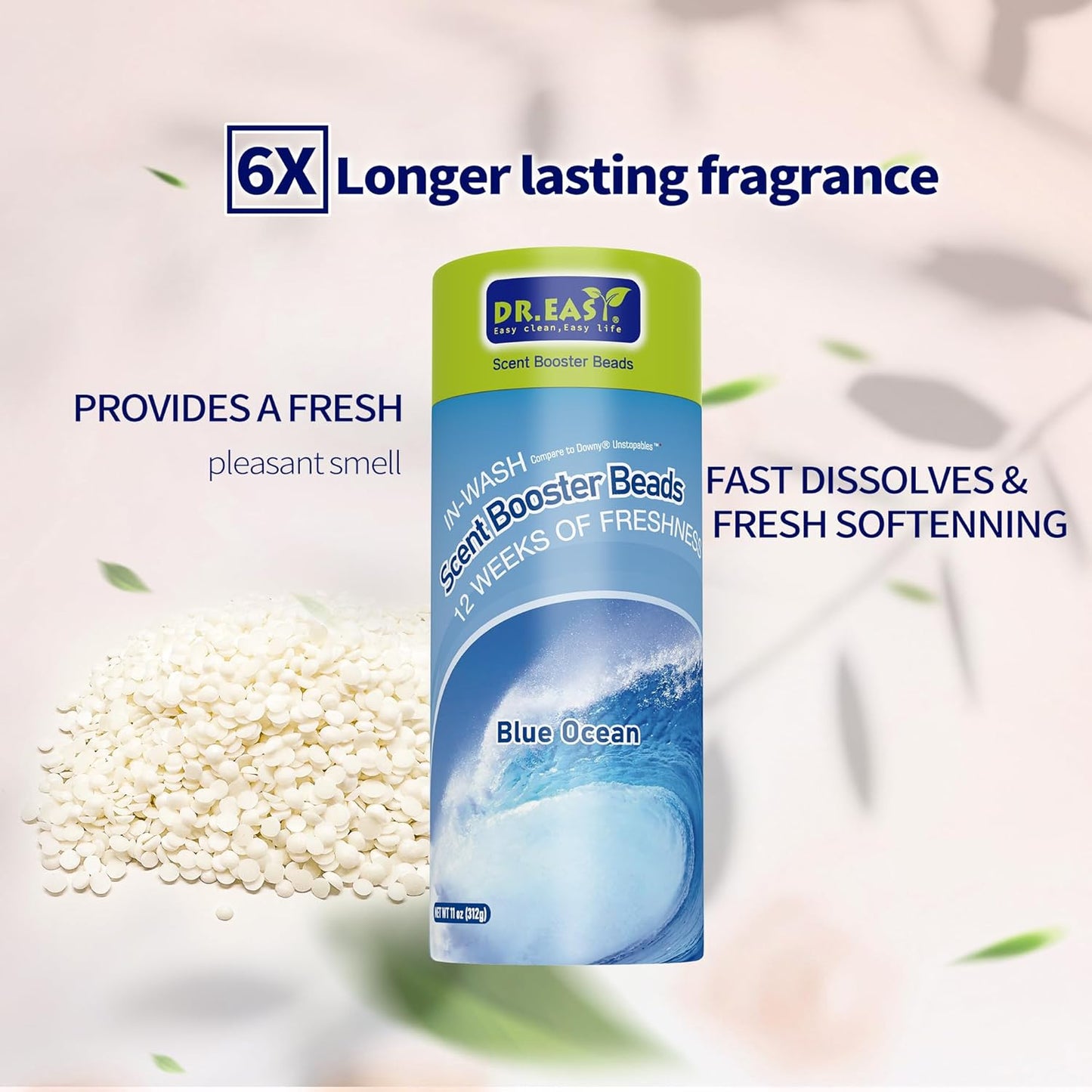 DR.EASY laundry scent boosters,Blue Ocean Scent Boosters for Washer,Bulk Laundry Booster Beads and fabric scent booster,Fresh Scented Clothes fo 12 Weeks