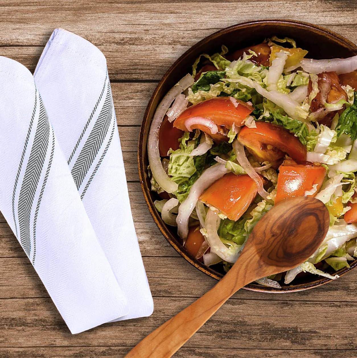 Dish Towels Set (Value Pack of 15) Size 15x25 Inch, 100% Cotton Soft & Absorbent Linen Kitchen Towels, Tea Towels, Reusable Cleaning Cloths for Household Cleaning (Grey)