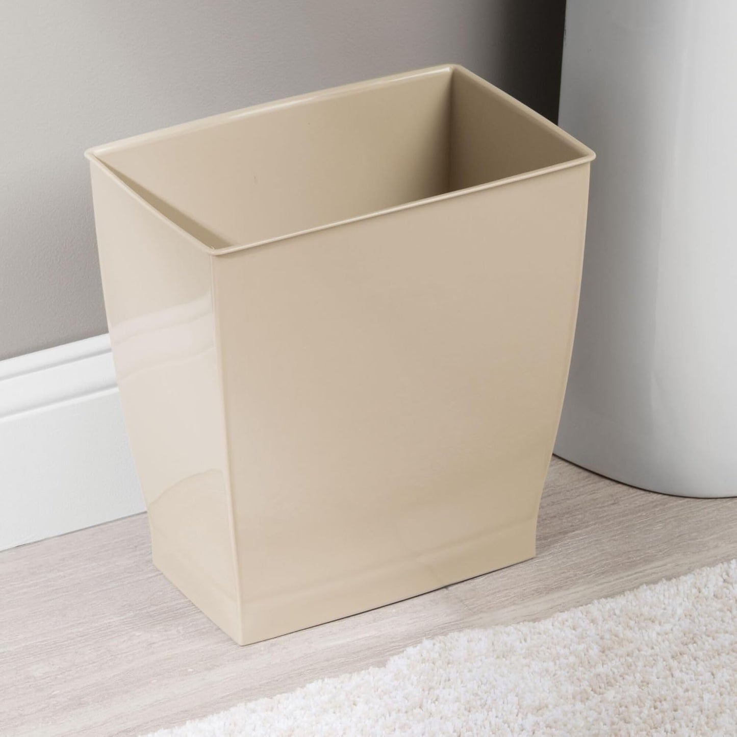 iDesign Small Bathroom Trash Can, Ideal for Primary and Guest Bathroom or Office, Brown, Made in USA