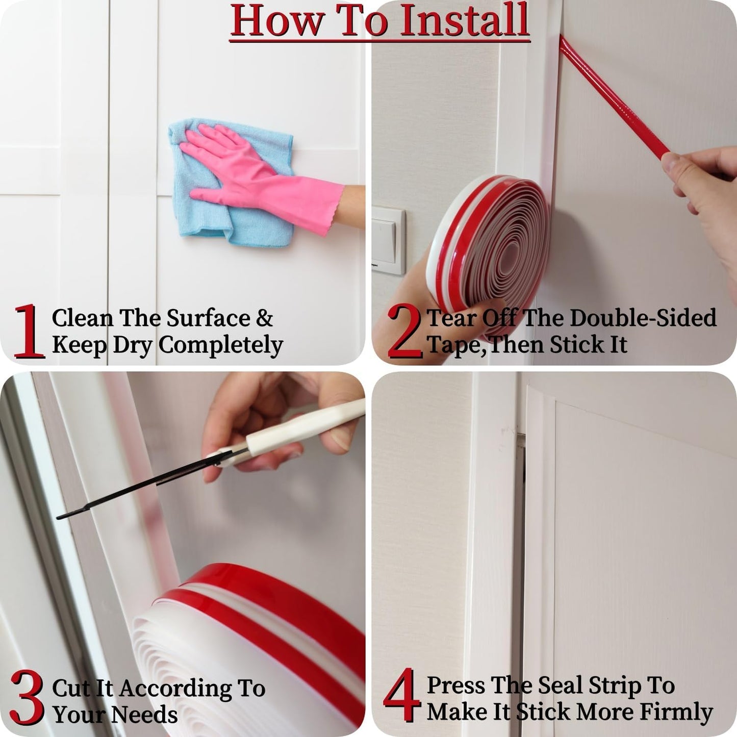 T Shape Door Seal Strip for Door & Windows Gaps,Draft Stopper Bottom Sweep Weather Stripping for Energy Saving, Noise Reduction,Easy Install (White, 1.38" W x 19.7Ft)