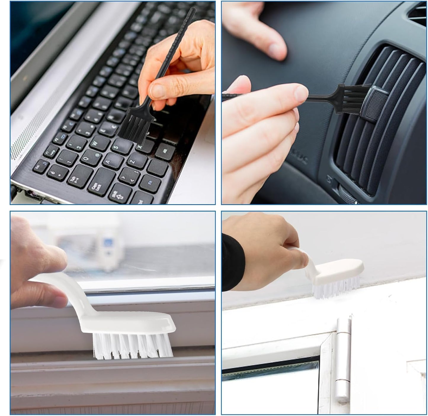 6 Pack Multipurpose Household Cleaning Set, Deep Cleaning Brush Set with Grips - Dish, Scrub, Bottle, Shoe, Groove Gap, Keyboard Brush for Kitchen, Bathroom (B)