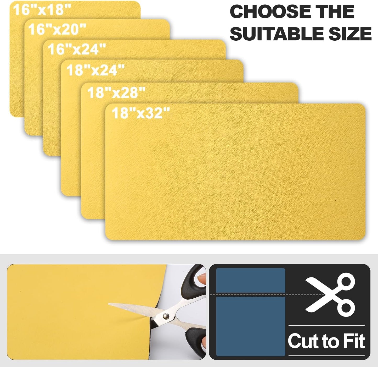 Dish Drying Mat for Kitchen Counter | Coffee Bar Mat for Countertops | Heat Resistant Drainer Mat with Non-slip Rubber Backed | Hide Stain Kitchen Absorbent Draining Mat | Yellow 16"x20"