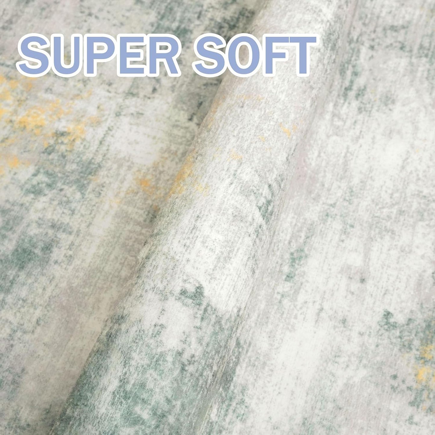 IOHOUZE Small Abstract Area Rug 2x3 Ft Entryway Rugs Washable Door Mat Indoor Entrance, Printed Faux Wool Non Slip Floor Carpet for Foyer Front Door Sink, Light Green/Gray/Orange