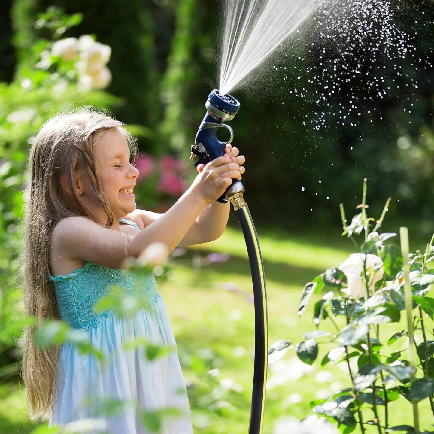 Solution4Patio Lead-in Garden Hose 3/4 in. x 25 ft. -Heavy Duty Durable Flexible Lightweight Water Pipe -Brass Aluminum Ends for Household & Commercial Use -Kink Free, No Leaking, Male/Female Fittings