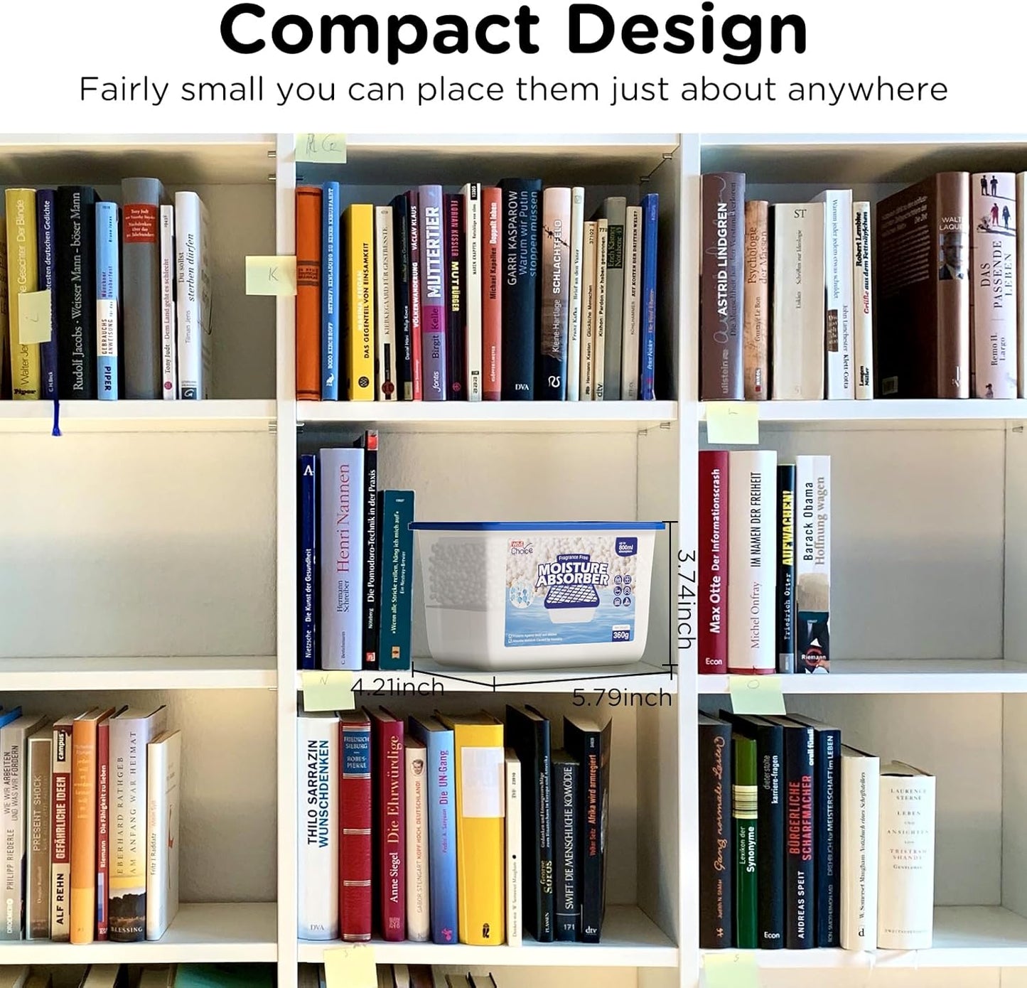 W&E Choice Moisture Absorbers, Fragrance-Free Dehumidifier Boxes for Home, Bathroom, Closet, RV & Car, 3 Pack 12.7 OZ