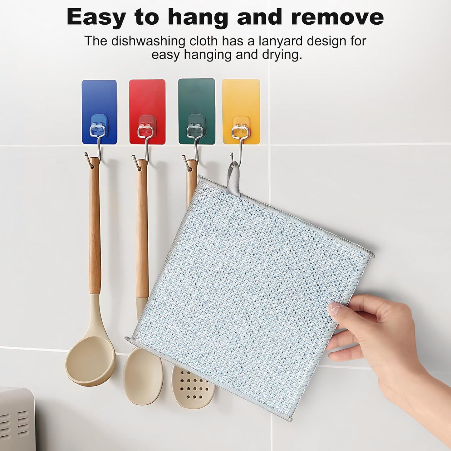 20pcs Non Scratch Wire Dishcloth Multipurpose Wire Dishwashing Rag for Wet and Dry,Metal Scrubbers for Cleaning Dishes,Dual-Sided Kitchen Cleaning Cloth with Mesh,Cleaning Tool for Pot, Blue