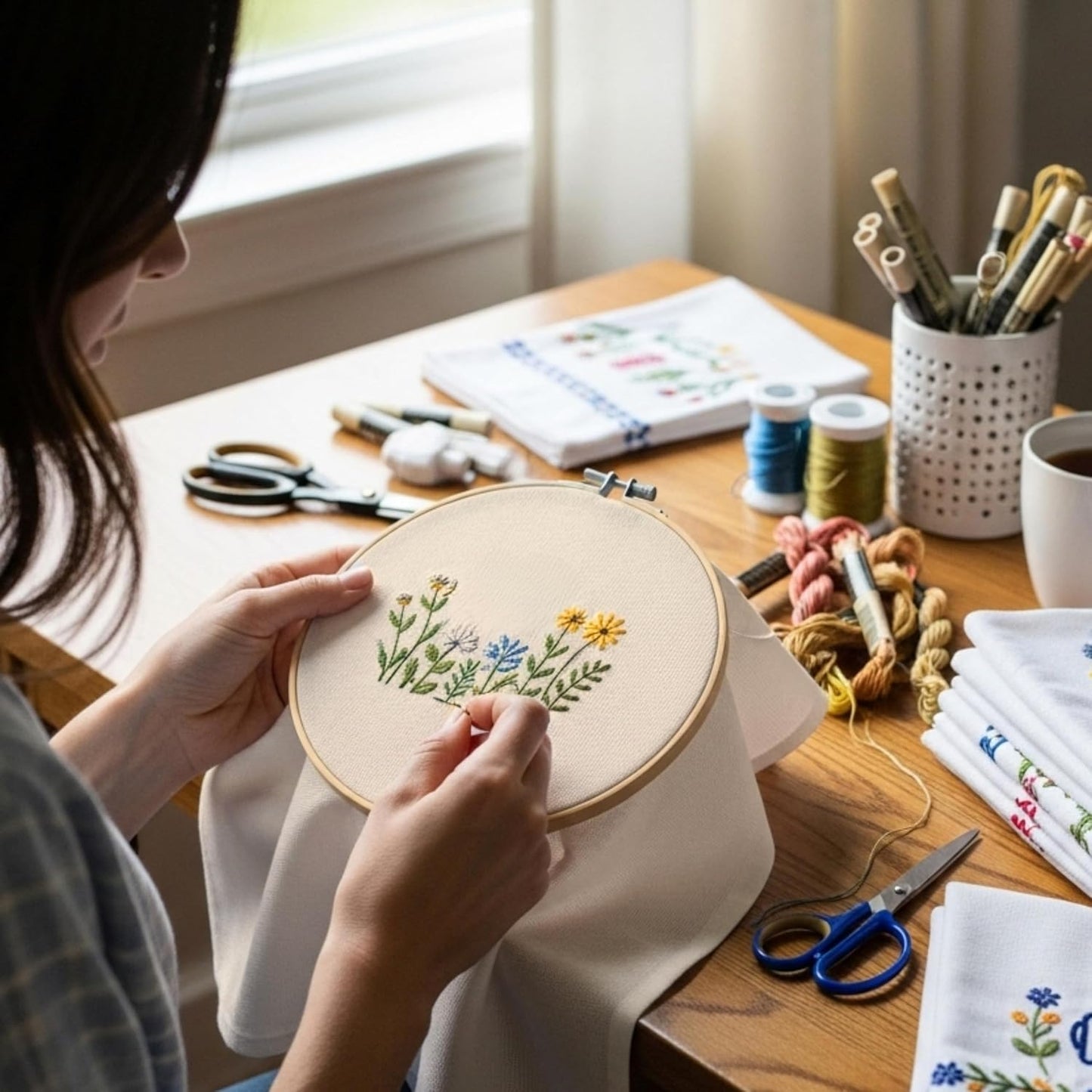 WHITEWRAP Dish Cloths Cotton| Kitchen Wash Cloth| Shop Towels Absorbent and Lint Free Flour Sack| Dishcloths for Kitchen Washing Dishes|Thick Absorbent Quick Dry Dish Rags | 24 Pack 13"x13" Natural