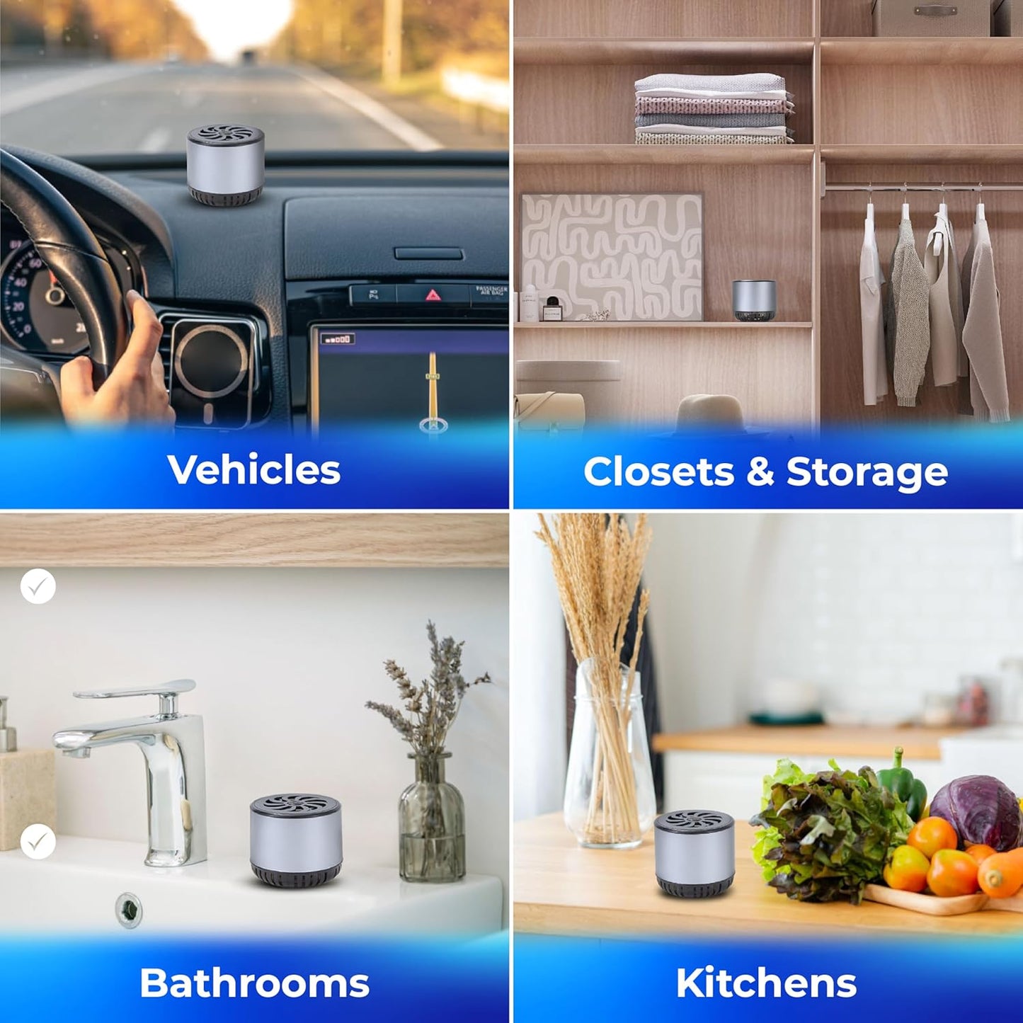 Refrigerator Deodorizer - Single Pack - Fridge Smell Eliminator Lasts for 10 Years -18ft3 Capacity Strong Fridge Odor Absorber, Eliminator & Air Purifier - More Effective Than Baking Soda