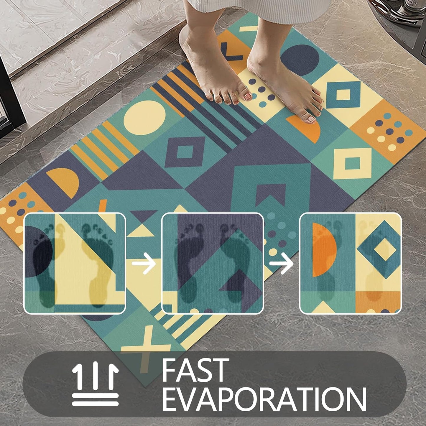 Ultra Thin Door Mat Indoor Entrance, 1/10 in Thin Door Mats for Inside Entry, Non-Slip Rubber Backing Washable Doormat, Fade Resistant, Absorbent, Low Profile Dirt Trapper, 30"X17"